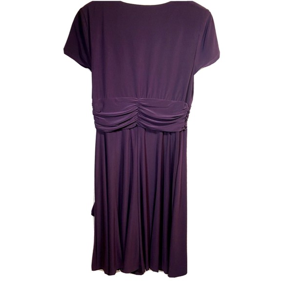 R&M Richards Dress Womens Sz 10 Midi Formal Dark Purple‎  Rhinestone Front - Picture 6 of 11